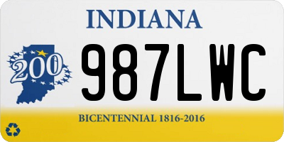 IN license plate 987LWC