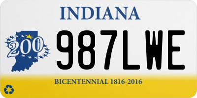 IN license plate 987LWE