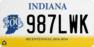 IN license plate 987LWK