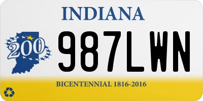 IN license plate 987LWN