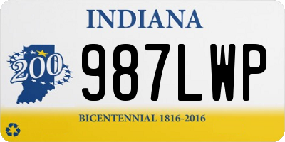 IN license plate 987LWP