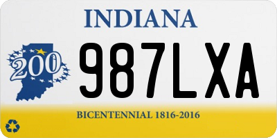 IN license plate 987LXA