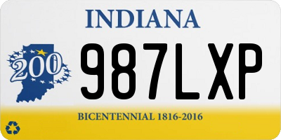 IN license plate 987LXP