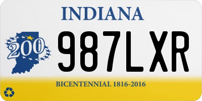 IN license plate 987LXR