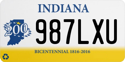 IN license plate 987LXU