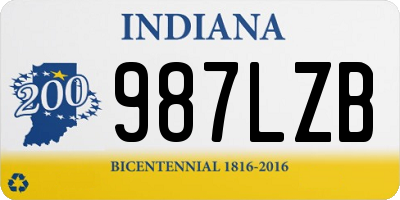 IN license plate 987LZB