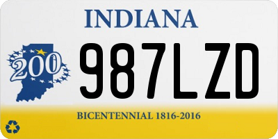 IN license plate 987LZD
