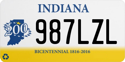 IN license plate 987LZL