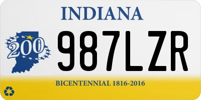 IN license plate 987LZR