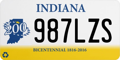 IN license plate 987LZS