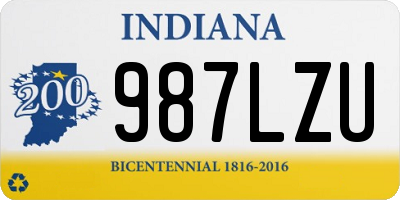 IN license plate 987LZU