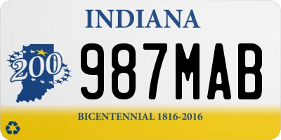 IN license plate 987MAB