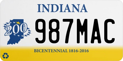 IN license plate 987MAC