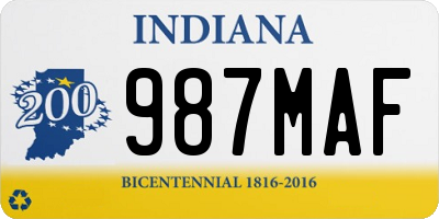 IN license plate 987MAF