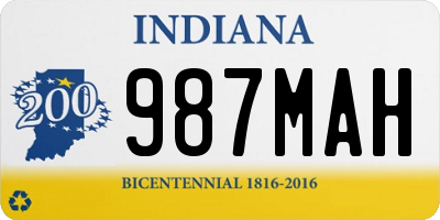 IN license plate 987MAH