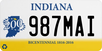 IN license plate 987MAI