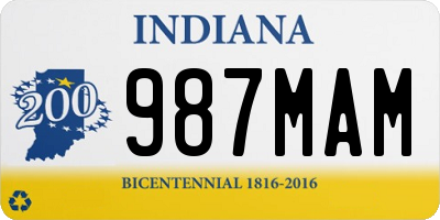 IN license plate 987MAM