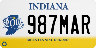 IN license plate 987MAR