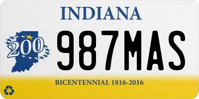 IN license plate 987MAS