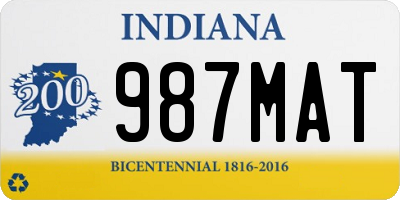 IN license plate 987MAT