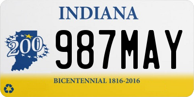 IN license plate 987MAY