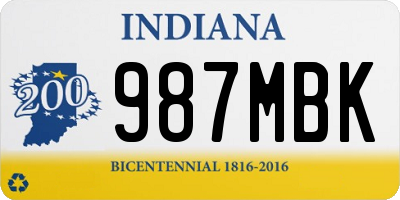 IN license plate 987MBK