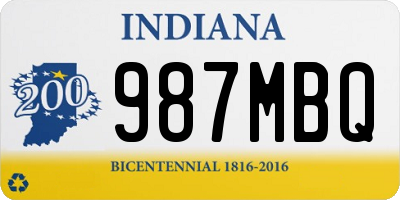 IN license plate 987MBQ