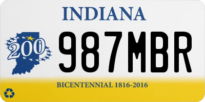 IN license plate 987MBR