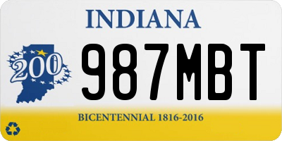 IN license plate 987MBT