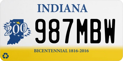 IN license plate 987MBW