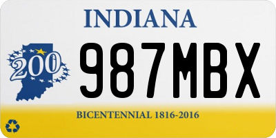 IN license plate 987MBX