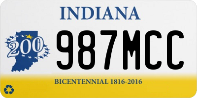 IN license plate 987MCC