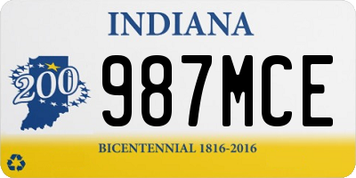 IN license plate 987MCE