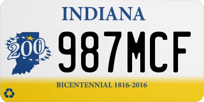 IN license plate 987MCF