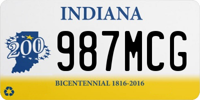 IN license plate 987MCG