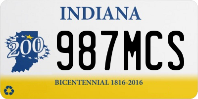 IN license plate 987MCS