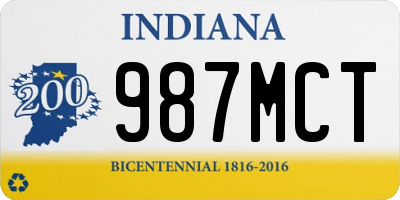 IN license plate 987MCT
