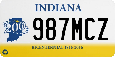 IN license plate 987MCZ