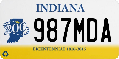 IN license plate 987MDA