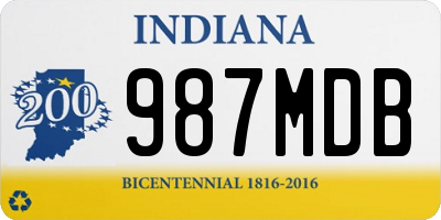 IN license plate 987MDB