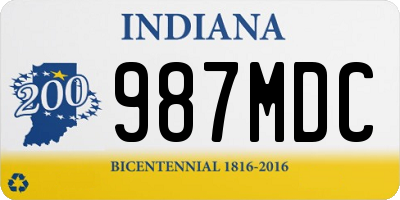 IN license plate 987MDC
