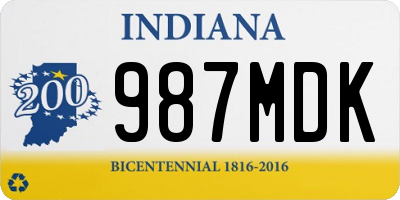 IN license plate 987MDK