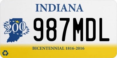 IN license plate 987MDL