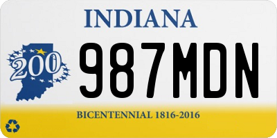 IN license plate 987MDN