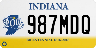 IN license plate 987MDQ