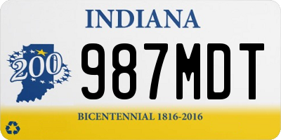 IN license plate 987MDT