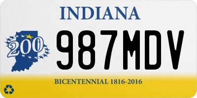 IN license plate 987MDV