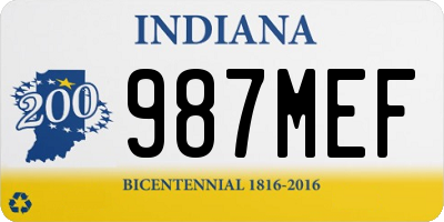 IN license plate 987MEF