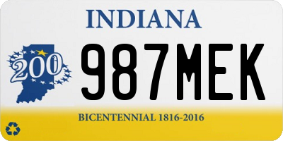 IN license plate 987MEK