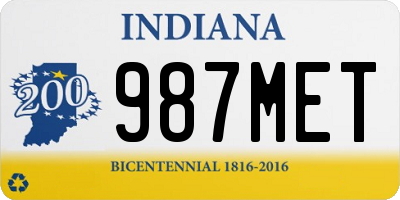 IN license plate 987MET